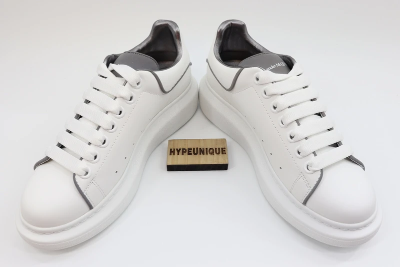 alexander mcqueen leather platform trainers sneakers gray-white replica