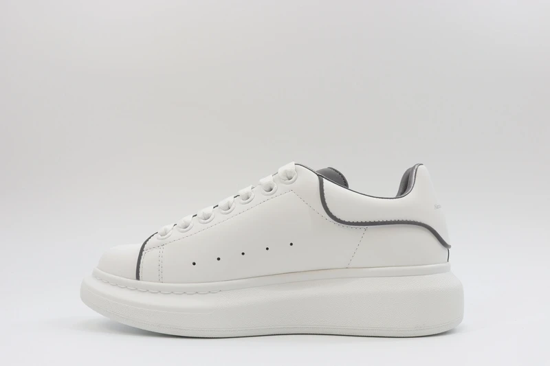 alexander mcqueen leather platform trainers sneakers gray-white replica