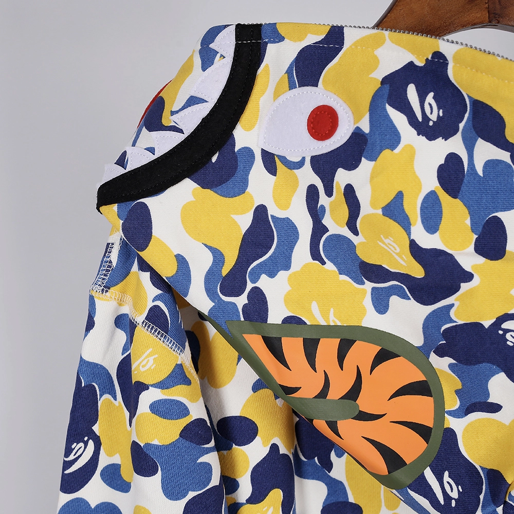 bape shark full zip hoodie (green / yellow)