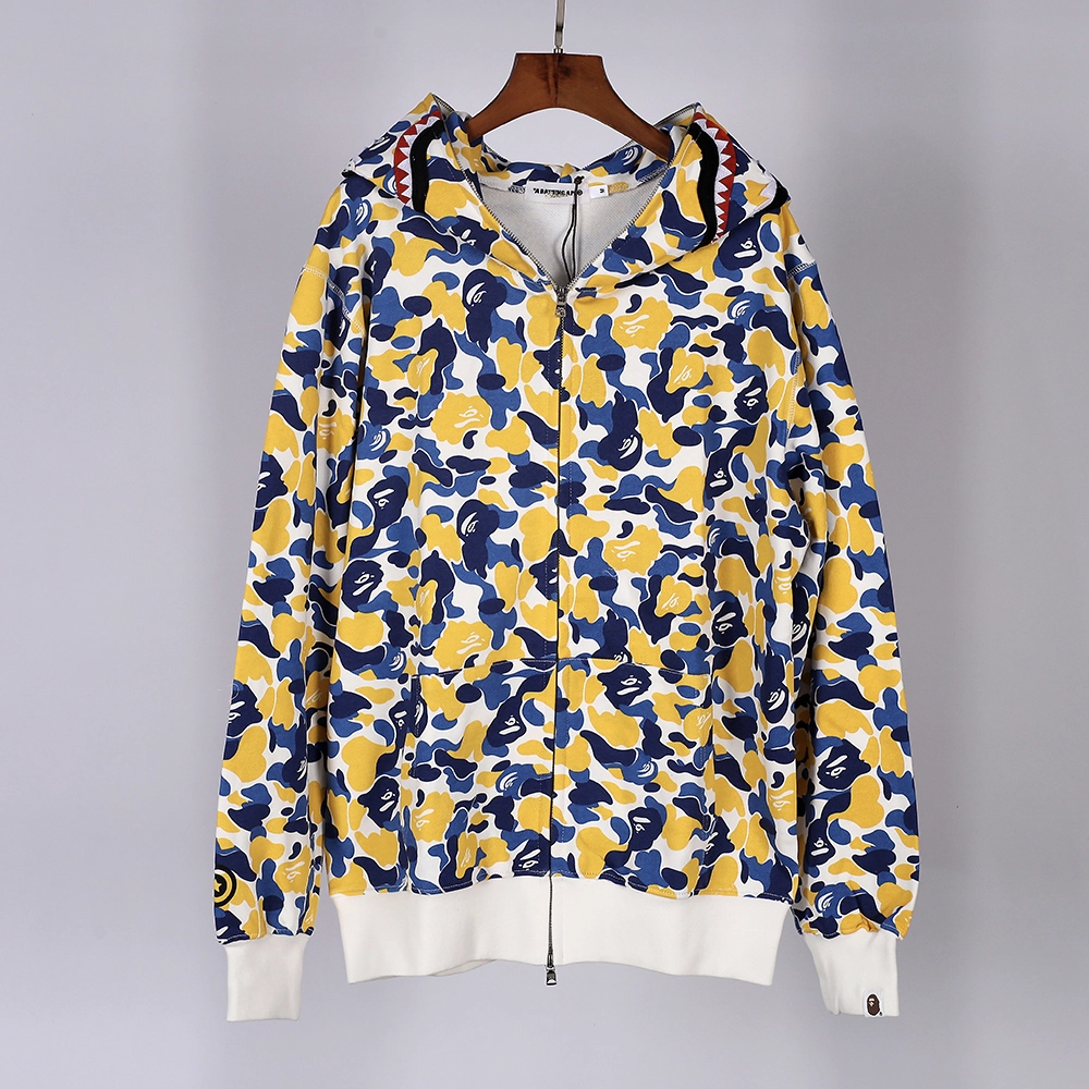 bape shark full zip hoodie (green / yellow)