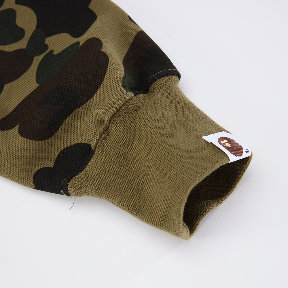 bape sanrio milo hello kitty split F**e 1st camo full zip hoodie yellow