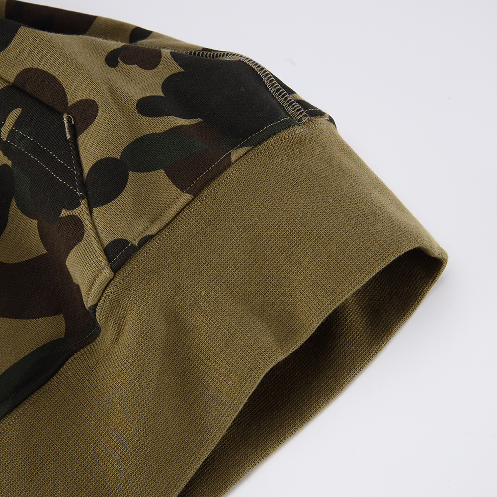 bape sanrio milo hello kitty split F**e 1st camo full zip hoodie yellow