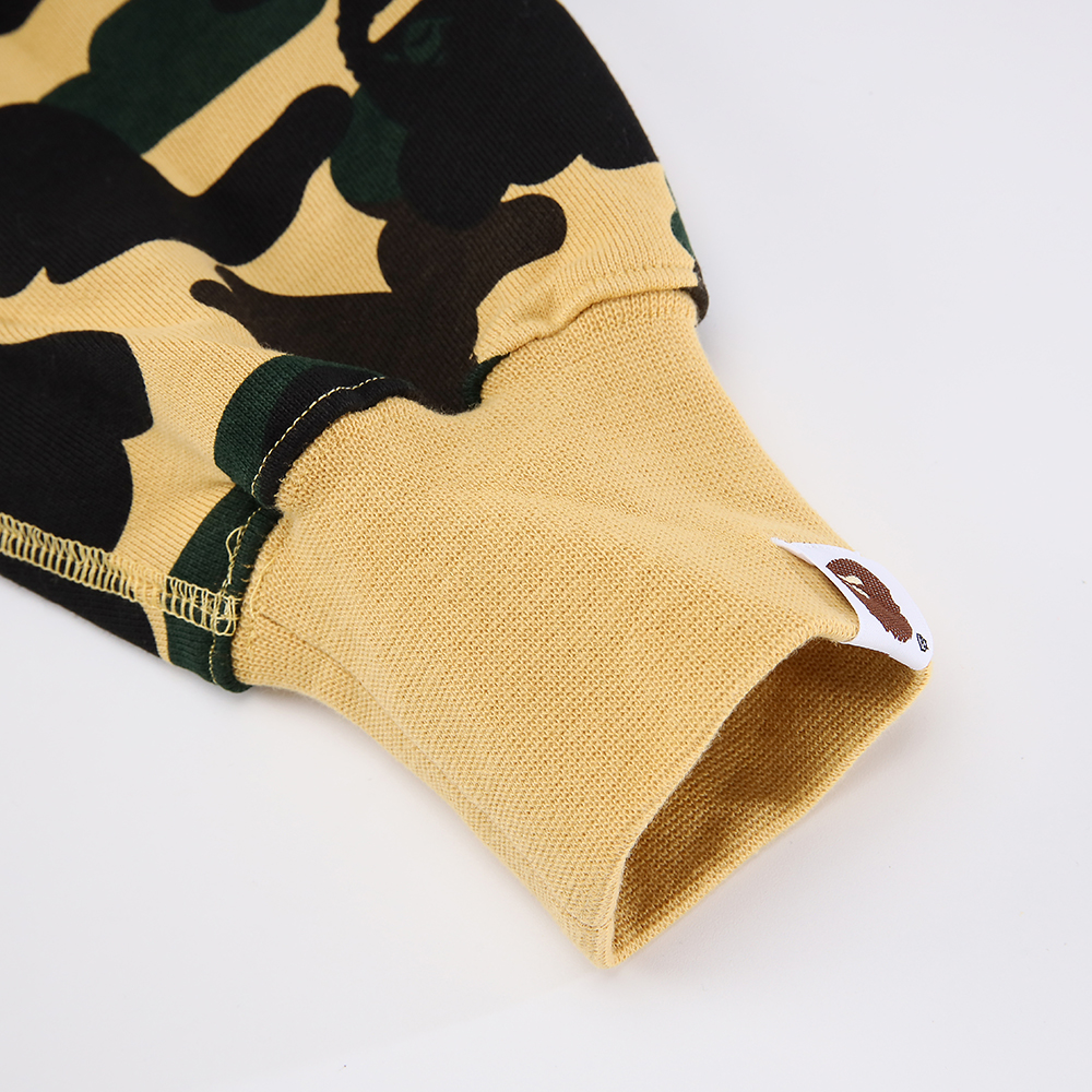 bape sanrio milo hello kitty split F**e 1st camo full zip hoodie yellow