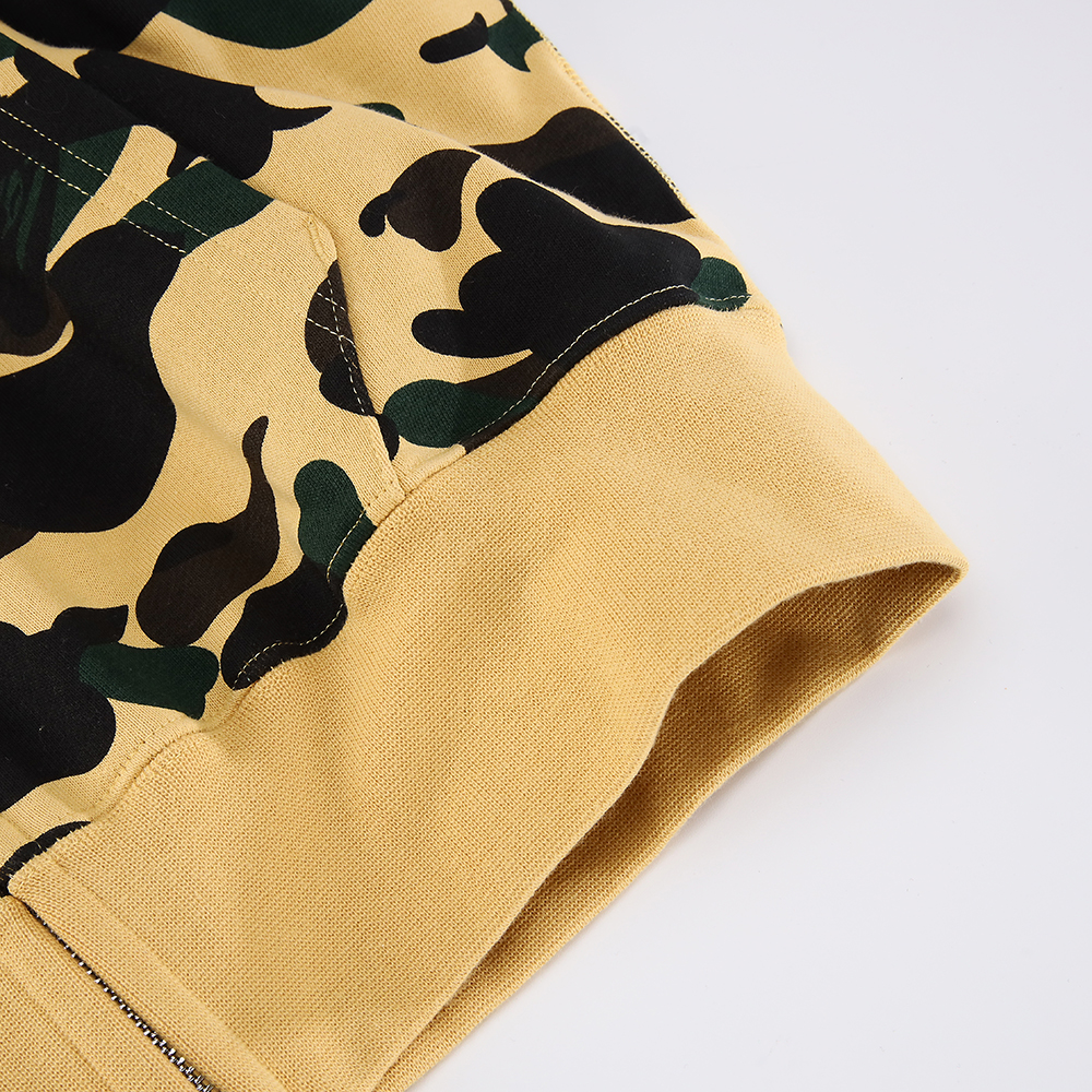 bape sanrio milo hello kitty split F**e 1st camo full zip hoodie yellow