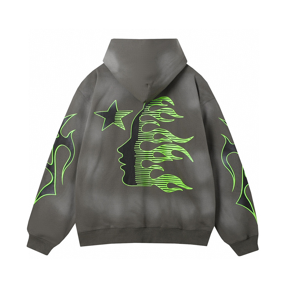 H*lst*r starry night hoodie camouflage gray