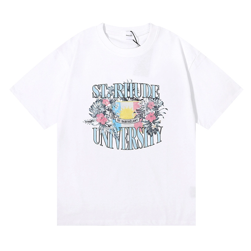 rhude university print t-shirt reps